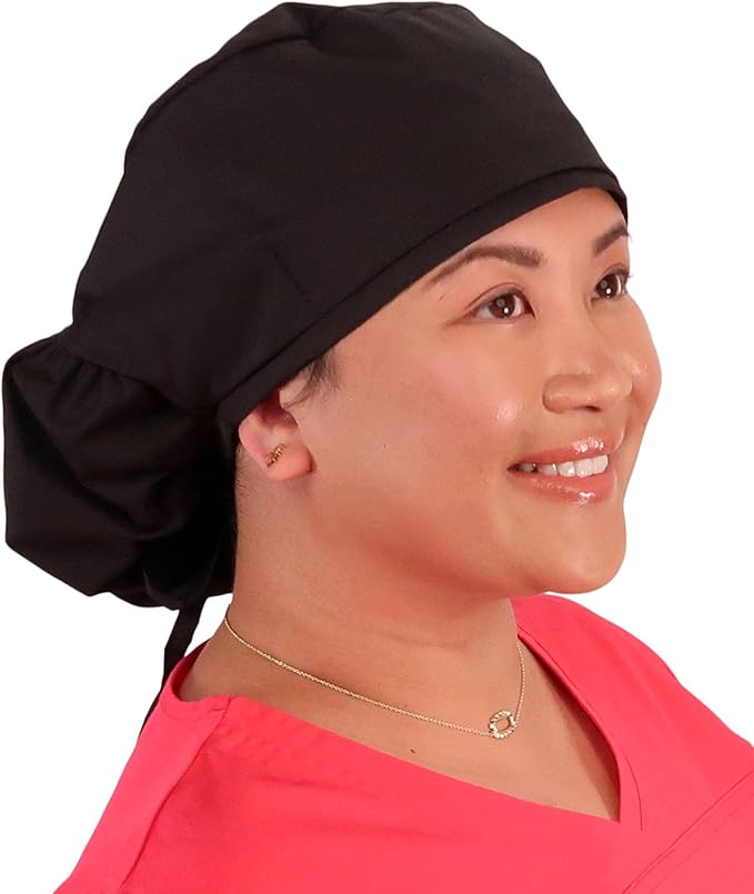 Sparkling EARTH Big Hair Ponytail Classic Surgical Style Scrub Working Cap - Made in The USA!!!
