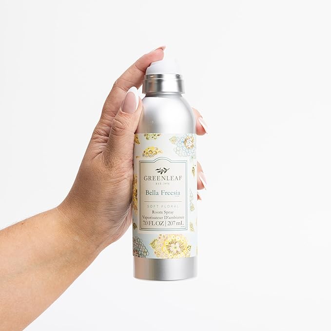 Greenleaf Gifts Bella Freesia Scented Room Air Freshener Spray | Non-Aerosol 7 oz Spray | Floral Scented Air Freshener for Home | Home Fragrance for Bedroom & Bathroom