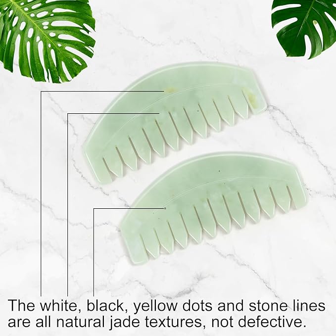 Large Scalp Massage Comb, Scalp Massager for Hair Growth, Head Scratcher for Itchy Scalp, Natural Gua Sha Jade Stone, Acupressure Meridian Brush