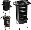 Hair Salon Storage Tool Cart Organizer for Hairdressing Beauty SPA Tattoo, 6-Layer Rolling Utility Cart with Drawer for Kitchen,Bathroom,Living Room,Office, Salon Stations for Hair Stylist Black
