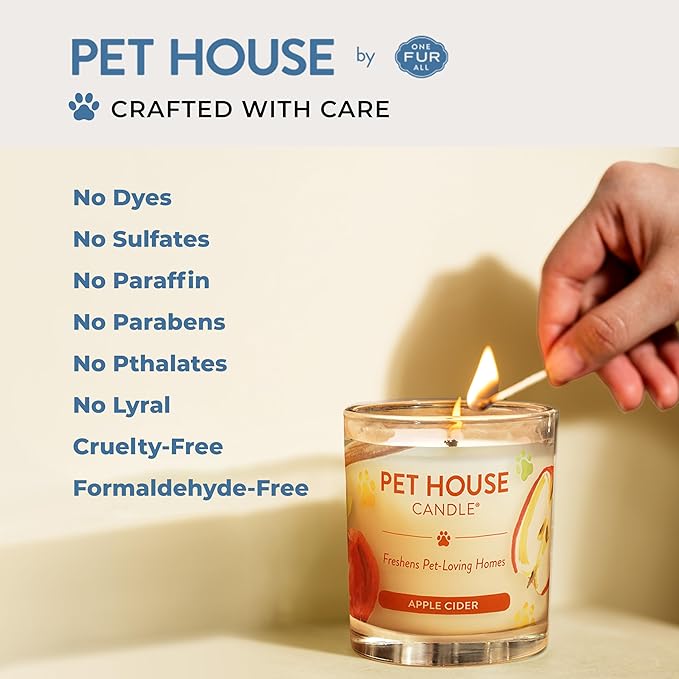 Pet House Cucumber Candles, Long Lasting Scented Candles for Pet Odors, 60 Hour Burn Time - Cucumber Mint, 9 oz