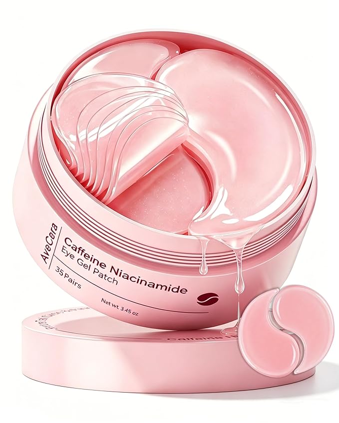 70Pcs Caffeine Peptide Under Eye Patches for Dark Circles Puffiness, Eye Masks with Rose Essence Hyaluronic Acid Niacinamide Anti Wrinkle & Fine Lines Hydrating & Cooling for Women Mothers Day