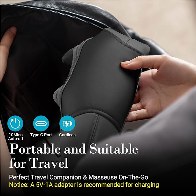 CuPiLo Shiatsu Neck and Shoulder Massager with Heat - HSA Eligible, Cordless 4D Deep Tissue Kneading Massager, Rechargeable Massage for Neck, Shoulder,Ideal Gift for Women,Men