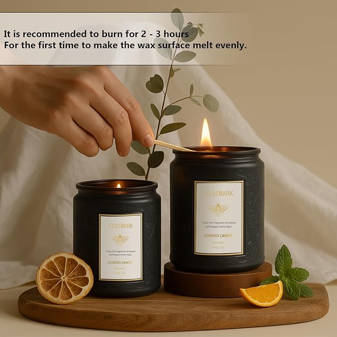 Scented Candles Set - 6 Pack Candles for Men Home Scented, 42 oz Soy Wax, 300 Hour Long Lasting Candle, Soy Candle Gifts Set for Men, Birthday, Valentine, Christmas, Anniversary Present
