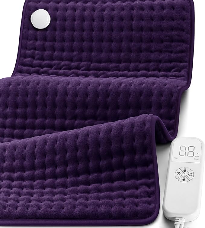 Mothers Day Gifts for Mom, Heating Pad for Back, Neck & Shoulder Pain Relief, 17"x33" Electric Moist/Dry Heat Pad, 6 Heat & 4 Timer Settings, Auto Shut-Off, Machine Washable, Gift for Wife Women Her