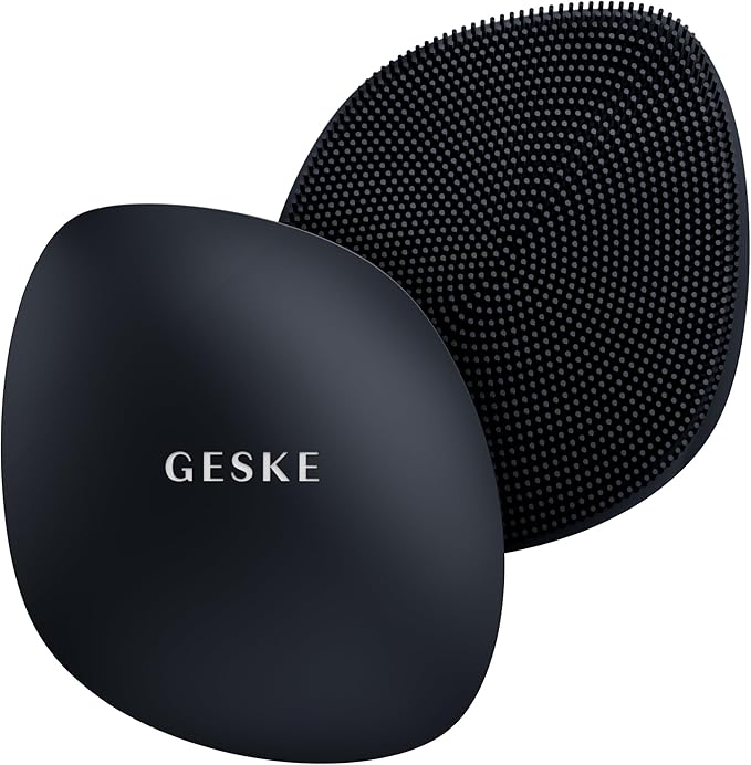 GESKE SmartAppGuided™ Facial Brush | 4 in 1 | Professional Facial Cleansing Brush | Skin Cleansing Silicone Facial Brush | Routine Skincare | Gentle Cleansing | Facial Cleanser