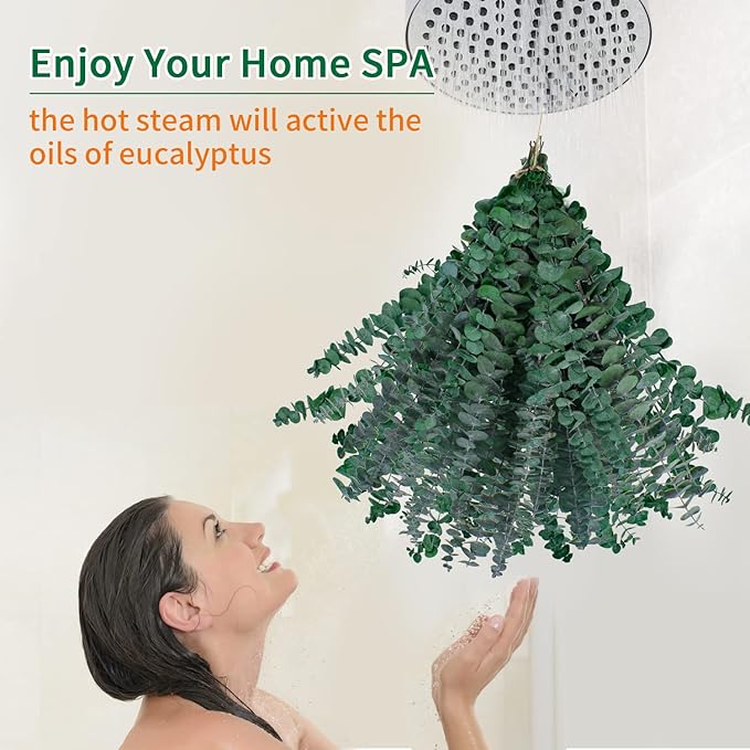 30 Pcs Eucalyptus for Shower, Dried Hanging Bundle -17in Real Eucalyptus Stems,100% Natural Leaves Greenery Stems & Aromatic Shower Plant, Home Decor, Party Present, Wedding Gift