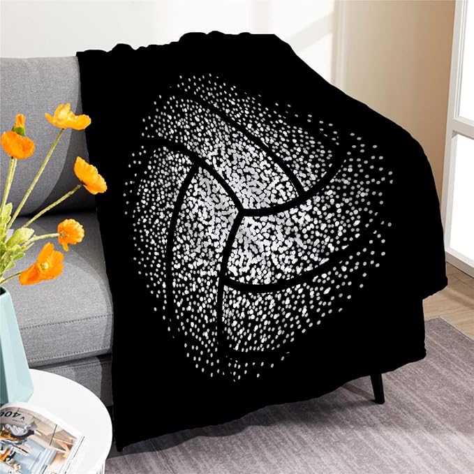 Volleyball Blanket Gift for Men, Women, Volley Ball Sport Throw Lightweight Super Soft Cozy Blanket for Bedroom Living Room, Volleyball Gifts for Player, Athlete, Coach, Team 80"x60"for Adult