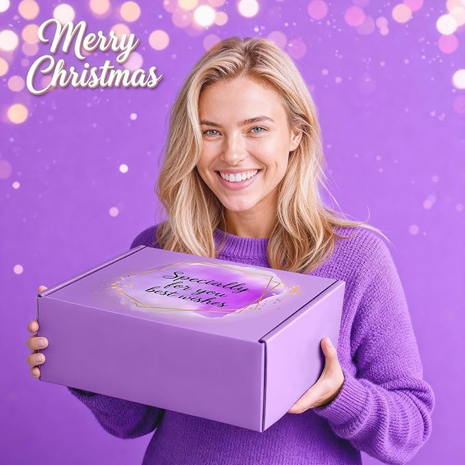 Birthday Gift for Women - Luxury Spa Self Care Kit for Her - Perfect Birthday Gifts for Wife Mom Girlfriend Sister - Relaxing Spa Experience with Blanket Candle Bath Bomb Tumbler - Purple Gift Box