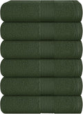 Belizzi Home Ultra Soft 6-Piece Hand Towel Set 16x28-100% Ringspun Cotton - Durable & Highly Absorbent Hand Towels - Ideal for use in Bathroom, Kitchen, Gym, Spa & General Cleaning - Olive Green