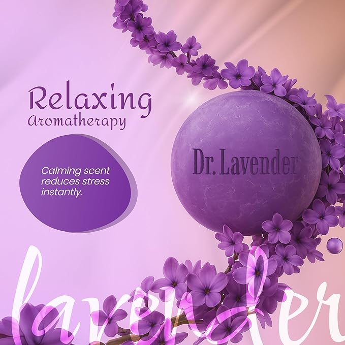 100% Natural Lavender Bar Soap – Farm Fresh Essential Oil from Our Fields – Calming Aromatherapy for Sleep & Stress – Moisturizing Handmade Face & Body Wash (Pure Lavender)