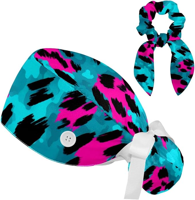 Scrub Cap with Hair Scrunchy, Ponytail Holder Surgical Cap