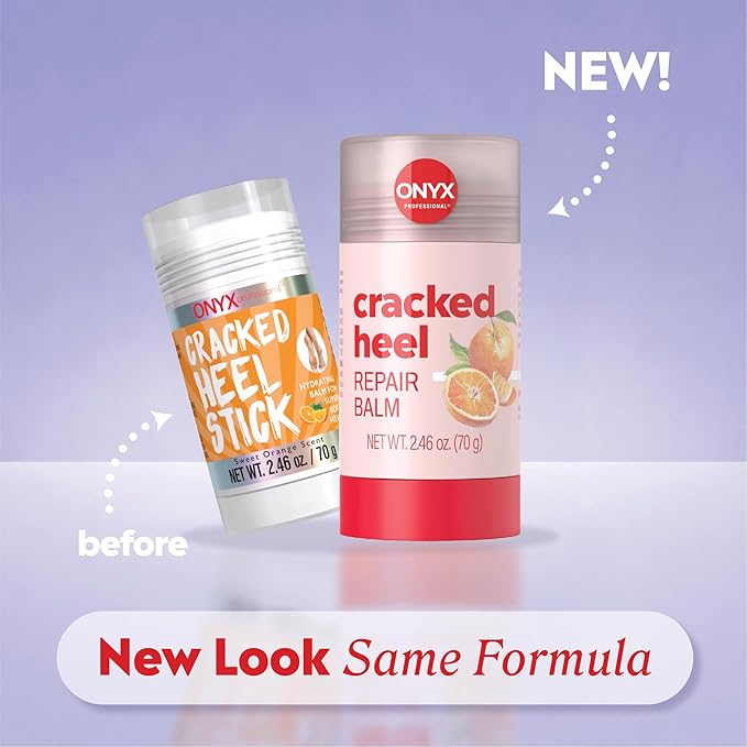 Onyx Professional Cracked Heel Repair Balm Stick, Orange Scent, 1 Pack - Dry Heels Dry Cracked Feet Treatment, Moisturizing Heel Balm Rolls On, No Mess Like Foot Cream or Foot Lotion