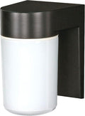 Nuvo Lighting SF77/137 Utility Fixture Die Cast Aluminum Durable Outdoor Wall Mount Porch and Patio Light with White Glass Cylinder, Black