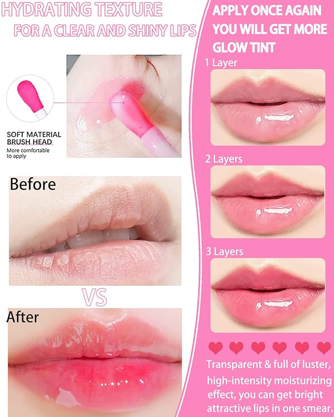 Plumping Lip Glow Oil,Hydrating Tinted Lip Oil Gloss,Transparent Toot Lip Oil Lipgloss,Long Lasting Moisturizing Glow Reviver Lip Care Oil,Lip Tint Stain Lipstain,Christmas Gift for Women(#015 Cherry)