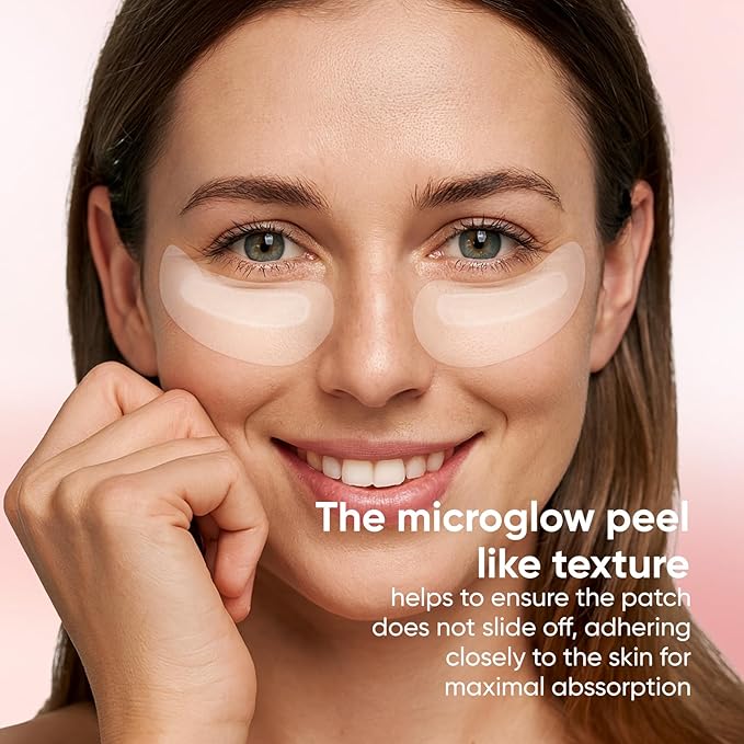 MicroGlow Eye Patches,Under Eye Patchs Hyaluronic Acid Eye Mask for Dark Circles for Women, Forehead Wrinkle & Smile Line Patches (3BOX(9 Pairs))