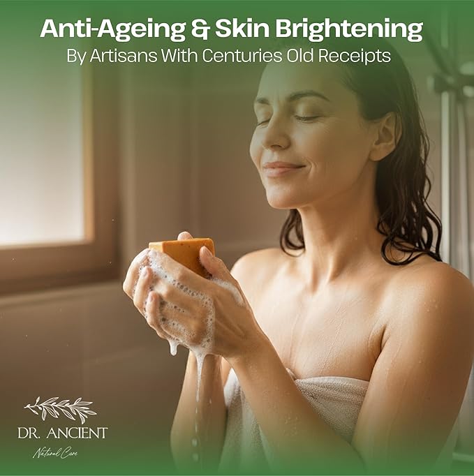 Dr.Ancient Wild Pistacia Bittim Soap Bar, Organic Soap Bars Handcrafted the Traditional Way, Natural Chemical-Free, Vegan, Used for Face Wash, Body Wash, Hand Cleansing and Skin Care