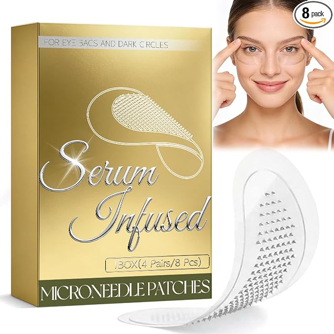 8 Count PDRN Micro Eye Patches,Dark Circle,Under Eye Patches For Puffy Eyes, Ceramides, Serum-Infused Eye Patches With Hyaluronic Acid & Collagen,Gentle Skin-Friendly