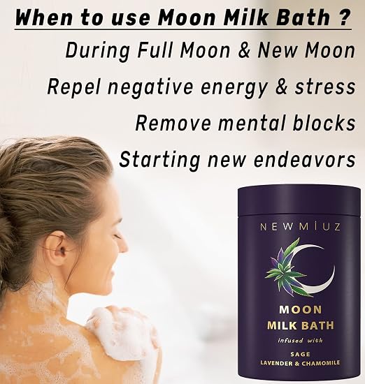 Cleansing Sage Moon Milk Bath Soak - Lavender Chamomile - Moisturize & Soften Skin Spiritual Stress Relief Gifts for Women Destress Luxury Spa Bath Salt Powder Birthday Perfect Stocking Stuffers - Image 2