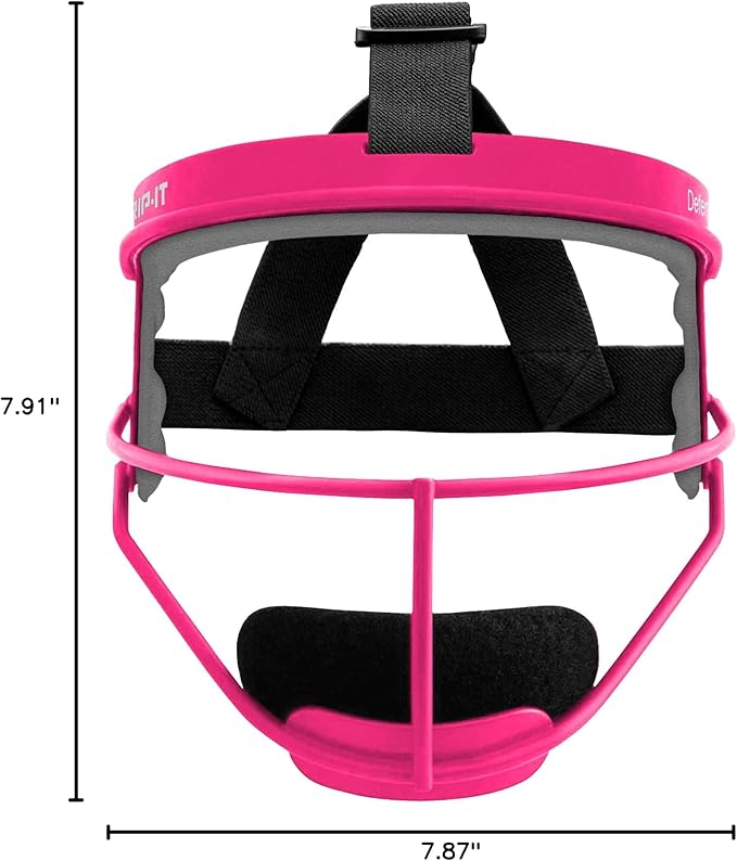 RIP-IT Original Defense Softball Face Mask, Lightweight, Protective Fielder's Softball Face Shield with Ponytail Strap & Soft Foam Padding