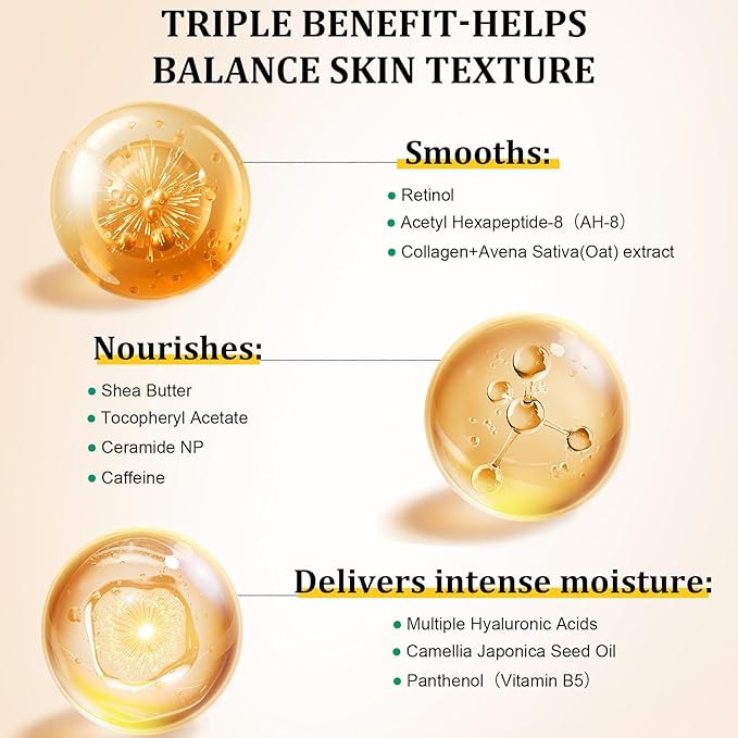 Neck Creams for Tightening and Firming-Retinol Moisturizer Anti Aging Wrinkle Cream 3-in-1 Hyaluronic Acid Ceramides Women&Men-Day/Night Face&Neck Cream with Jade Roller&Reusable Neck Wrinkle Patches
