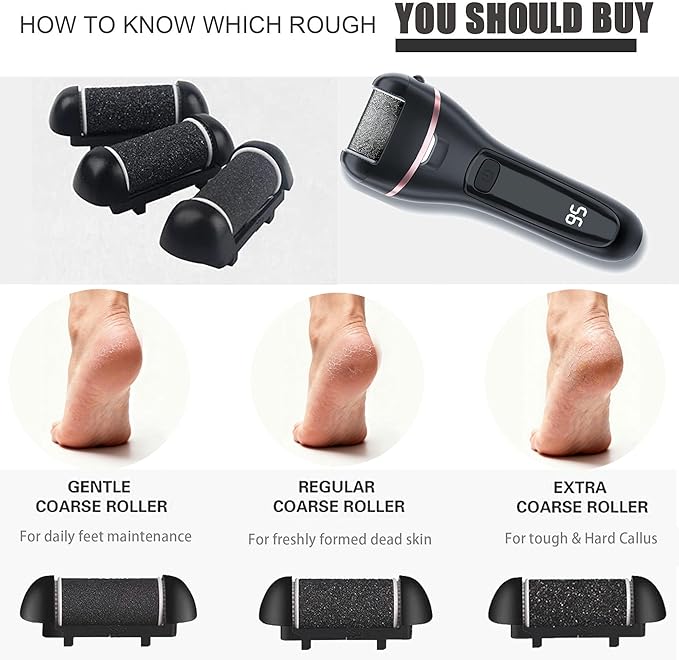 12 Pack Same Coarse Replacement Roller Head for Electric Foot Filer Callus Remover for Feet Pedicure Tools Pedicure Kit Refill Rollers for Cracked Heels and Dead Skin (12pcs Medium Coarse)