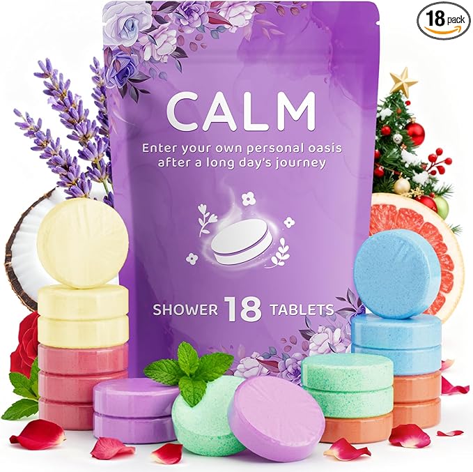 DeckTheHalls 18 Pack Shower Steamers - Mother's Day Presents - Shower Bombs with Lavender Mint Rose Coco Sea Grapefruit Natural Fragrance, Self Care & Relaxation Presents for Women and Men