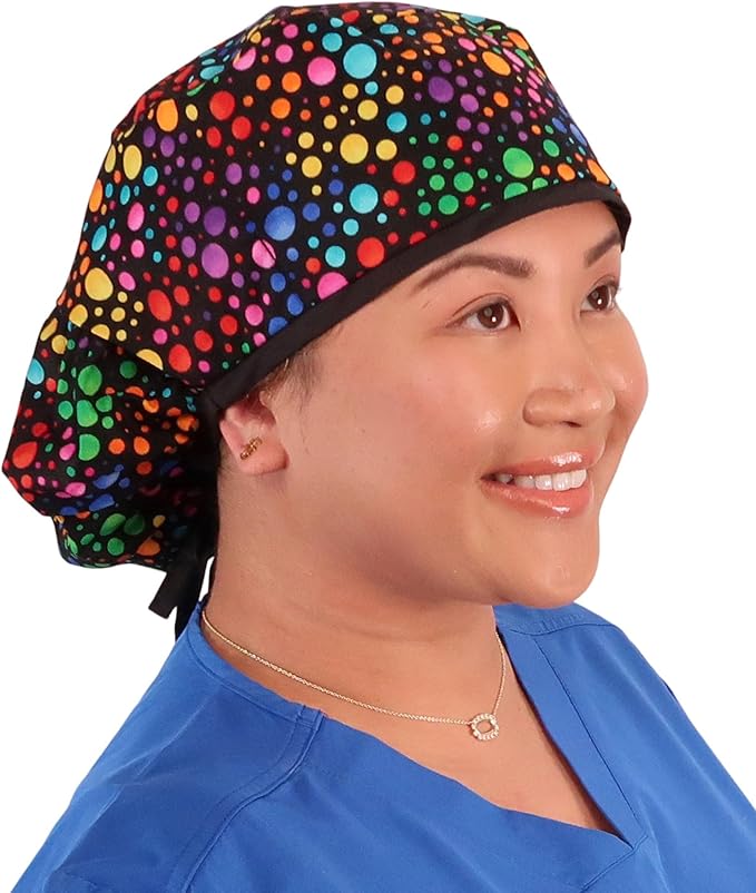 Sparkling EARTH Big Hair Ponytail Classic Surgical Style Scrub Working Cap - Made in The USA!!!