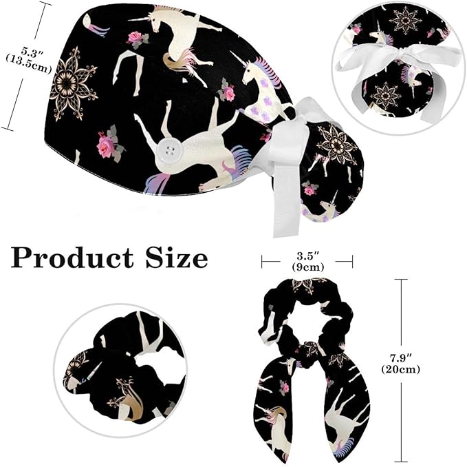 Women's Working Caps with Scrunchies Tarot Pattern Background Lace-Up Hat Unisex Hair Covers One Size