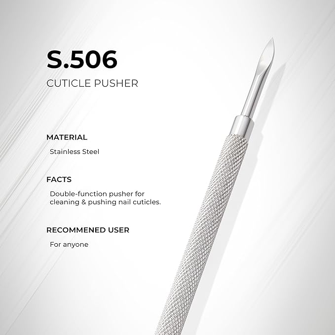 NGHIA Pusher - S-506 (Stainless Steel) | Double–Ended Nail Cleaner and Spoon Pusher | Premium Quality for Nail Care | Ergonomic Design | Suitable for Professional & Home Use