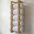 Bamboo Towel Racks - Vertical Wood Towel Rack Bamboo Bathroom Accessories, Storage, Wall Towel Rack for Rolled Towels for Bathroom Furniture, Spa Furniture and Decor
