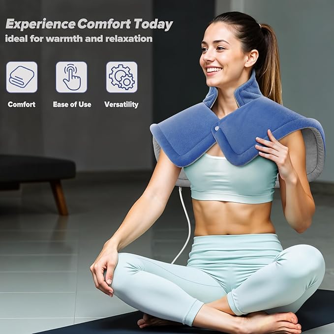 Mothers Day Gifts for Mom, Heating pad for Neck, Back, Shoulder, 3X Deeper Pain Relief, Ideal Gifts for Women, Wife, Fathers Day, Christmas, Birthday, 4 Auto-Off, Machine Washable, 6 Heat Settings