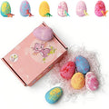 Bath Bombs with Surprise Inside, 6/12 Pack Fizzy Bubble Bath Gift Set, Dinosaur Egg & Ocean Theme Bath Fizzies, Natural Sea Salt Color Changing Spa Easter Bath Balls (Dinosaur Egg 6PC Pink Box)