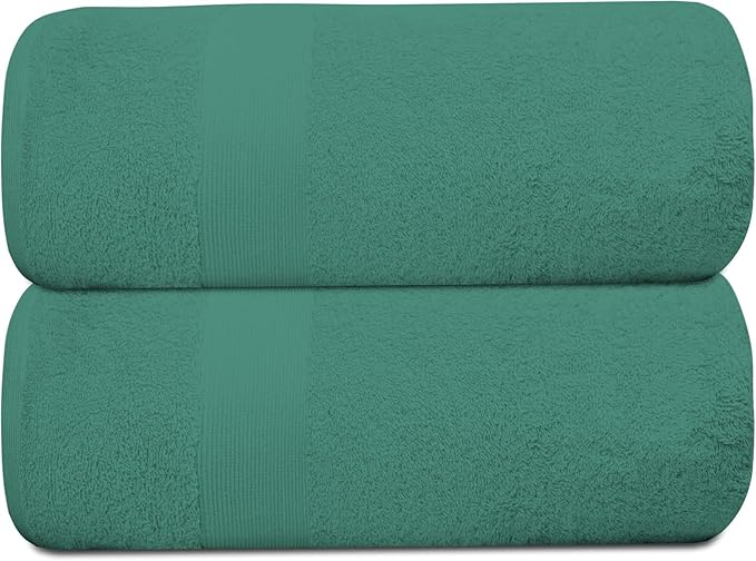 Softolle 100% Cotton Luxury Bath Sheets - Pack of 2 (35" x 70") | Super Soft, Quick-Dry & Highly Absorbent Towels for Bathroom, Home, Spa & Gym (Dusty Green)