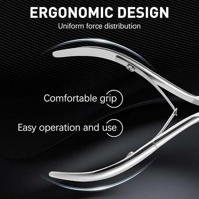 Precision Cuticle Nippers Trimmer Set, Double Spring Cuticle Remover Pusher Cutter, Manicure Pedicure Tools for Toenails Hard Skin Nail Care Supplies, Nail Clippers&Scissors (Silver 2 PACKS)