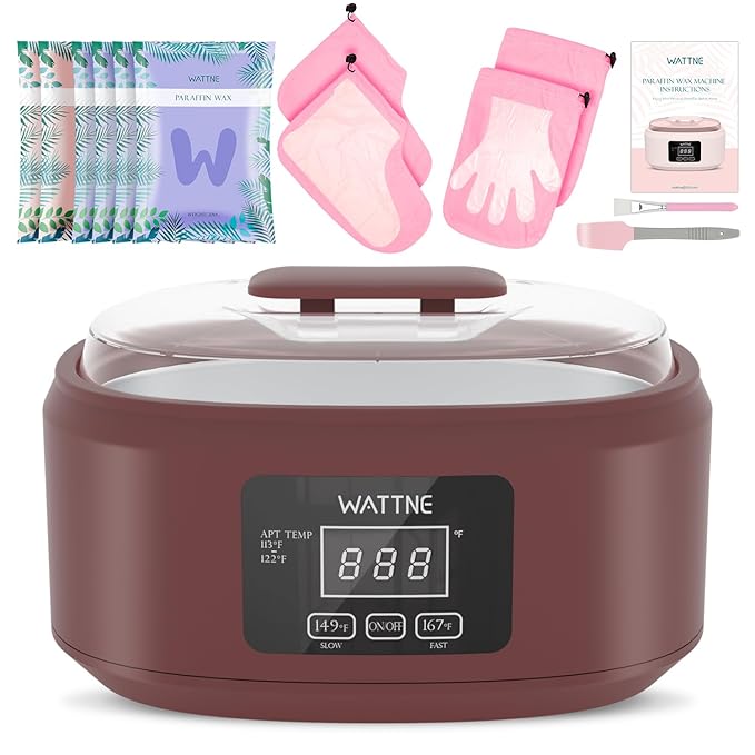 Paraffin Wax Machine for Hand and Feet -Paraffin Wax Warmer Moisturizing Kit Auto-time and Keep Warm Paraffin Hand Wax Machine for Arthritis (Wine Red)