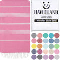 HAVLULAND Turkish Beach Towels, Oversized 40"x72" Turkish Bath Towel, Highly Absorbent Quick Dry Sand Free Beach Towels, Lightweight Pool Travel Camping Picnic Blanket - Pink