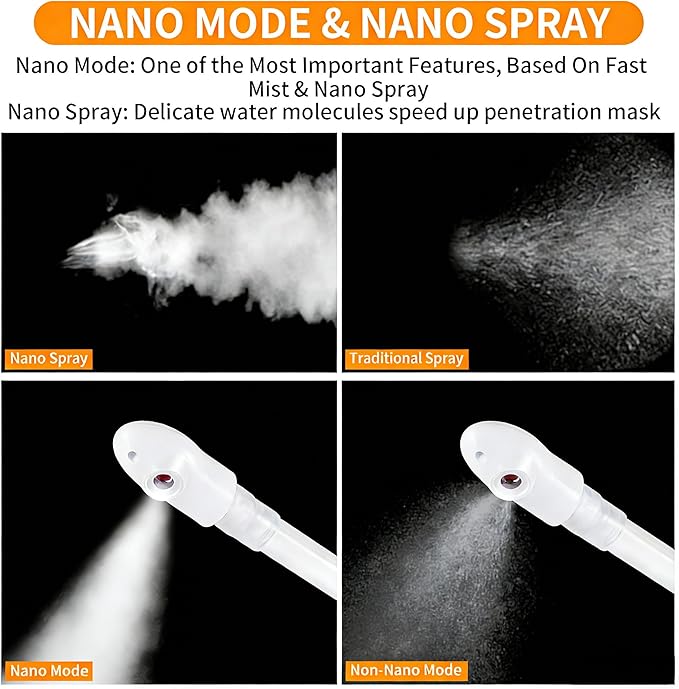 Facial Steamer Nano Ionic Face Steamer with Extendable Arm, Portable Facial Steamer, Rotating Nozzle Esthetician Vapor Face Steamer