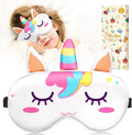 Miss Adola Sleep Mask for Kids - Valentines Gift for Kids Cute Silk Eye Cover for Sleeping Soft Kawaii Eyeshade Animal Eye Blindfold with Adjustable Strap for Girls Teens, Unicorn