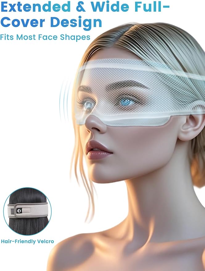 Heated Eye Mask for Dry Eyes, Cooling Sleep Mask for Puffy Eyes Relief - Reusable Therapy Compress Gel Packs, Migraine & Dark Circles, Weighted Sleep Cover for Women/Men (Freezer & Microwave Safe)