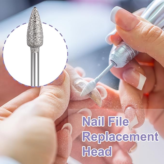 ANCIRS 15 Pcs 3/32 Inch Nail File Replacement Head Refills Set, Nail Drill Bits for Finishing Salon Electronic Manicure, Nail Manicure Pedicure Tools (5 Styles)