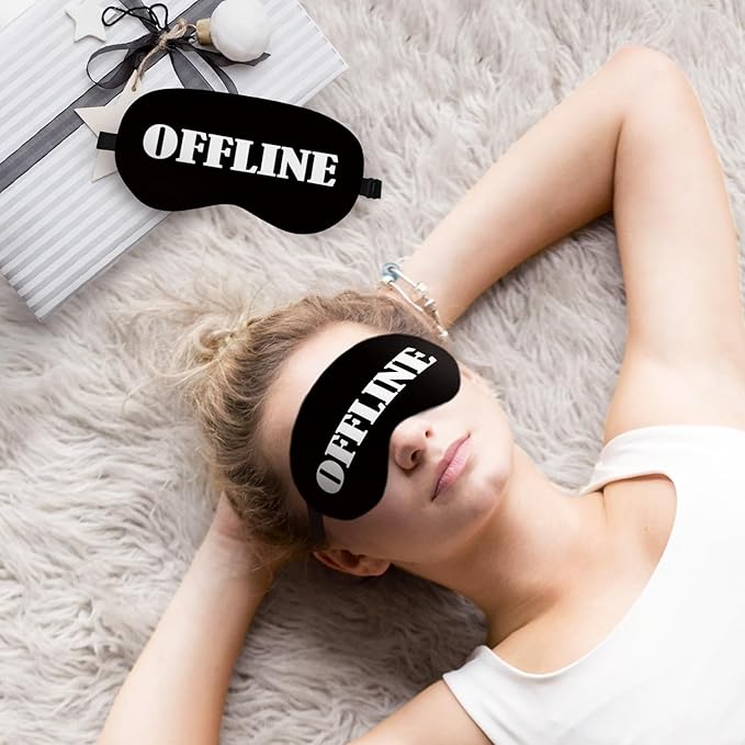 Offline Sleep Mask Silk, Funny Sleeping Mask Adjustable Sleep Mask, Blindfold for Sleeping, Black Out Eye Masks Funny Gifts for Man Women Friends