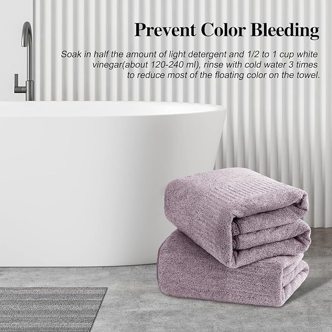 SEISSO Bath Towels 4 Pack Large Bathroom Bamboo Viscose Towels 35” x 63” Plush Soft Bath Towel for Shower Extra Absorbent Jumbo Bath Sheet - Multipurpose Use as Sports, Travel, Fitness, Yoga (Purple)