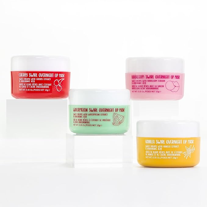 W7 Sweet Dreams Overnight Lip Mask Set - Cherry, Watermelon, Bubblegum & Vanilla - Lip Treatments