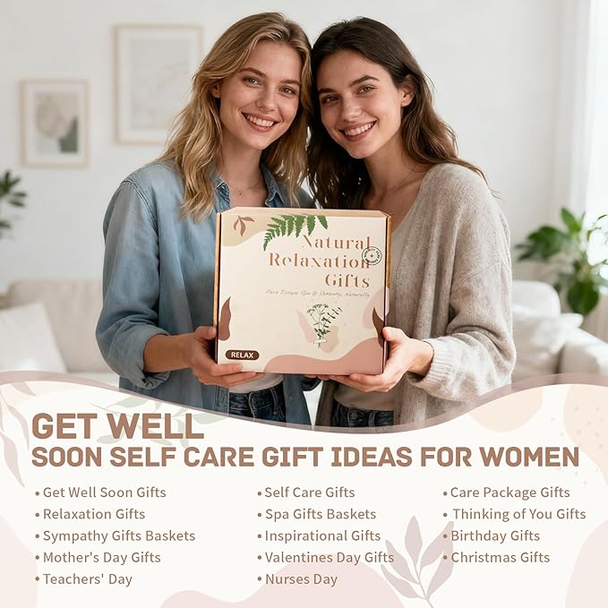 Birthday Gift for Women, Get Well Soon Self Care Package, Unique Spa Gift Basket Thank You Gifts for Mom Grandma Wife Best Friend Sister Her Mothers Day