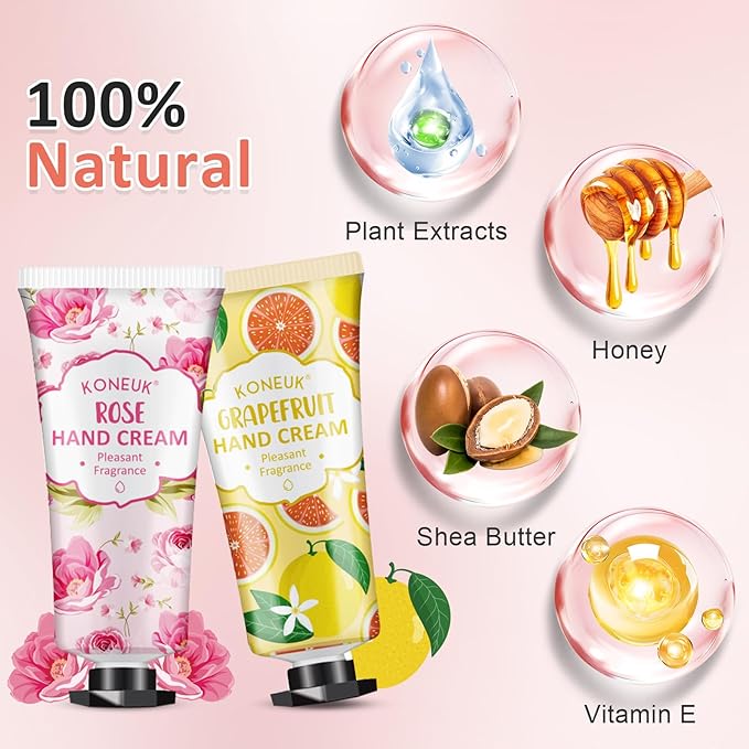 KONEUK 112 Pack Moisturizing Hand Cream Set, Mothers Day Gifts for Mom, Bulk Hand Lotion Travel Size for Dry Cracked Hands, Mini Hand Cream for Teacher Appreciation Gifts, Nurse Gifts, Birthday Gifts