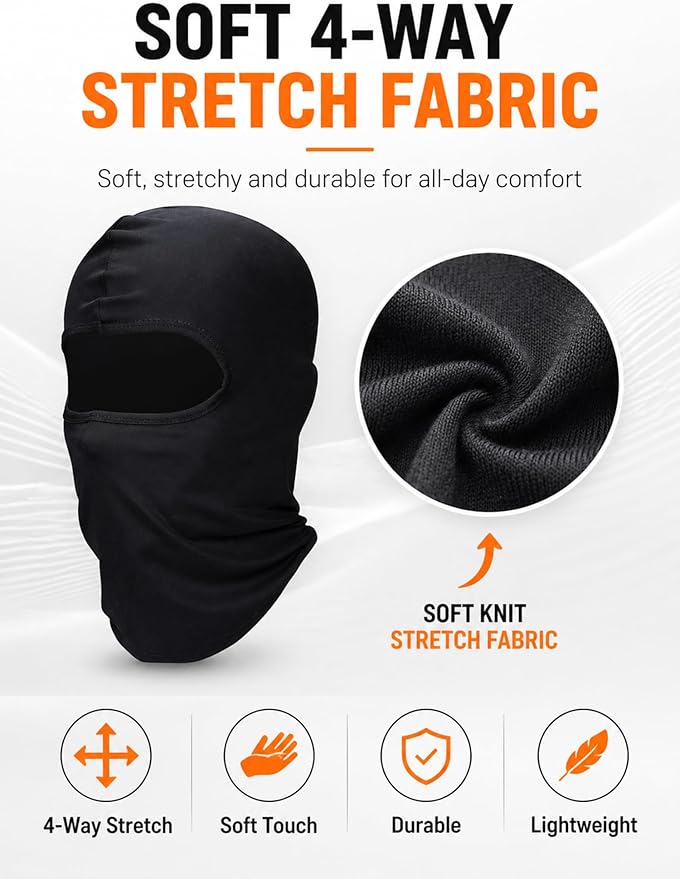 SATINIOR 6 Pcs Ski Mask Cover Balaclava Full Face Mask Summer Face Cover UV Windproof Balaclava for Men Women Outdoor Sports