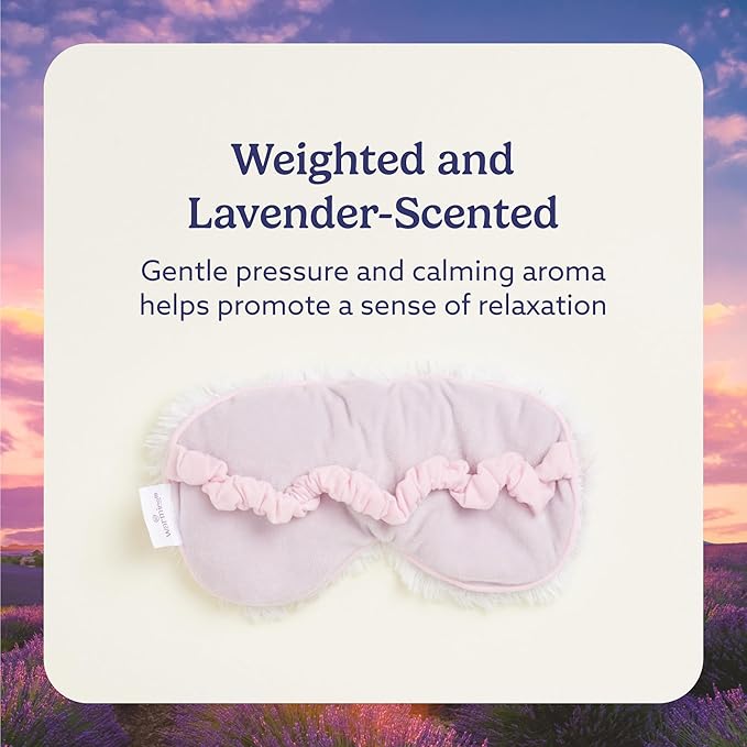 warmies Microwavable Eye Mask for Warmth & Comfort - Heating & Cooling Compress for Calming Relaxation - Weighted & Heated Eye Mask with Scented Lavender for Sleeping - Marshmallow Lavender