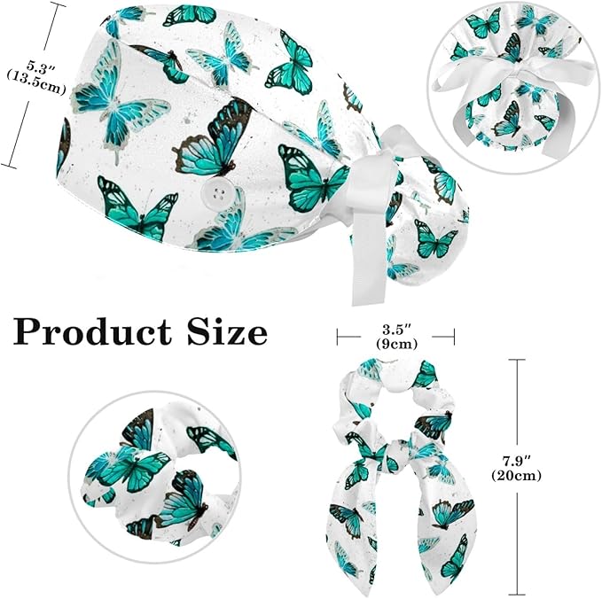 Women's Working Caps with Scrunchies Tarot Pattern Background Lace-Up Hat Unisex Hair Covers One Size