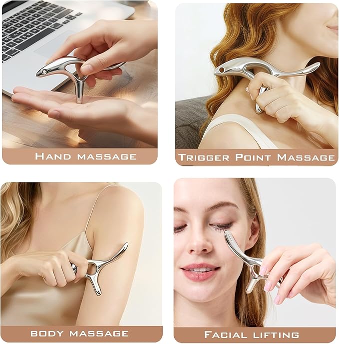 BYYDDIY Women's Facial Lifting and Body Massage Tool, Gua Sha Trigger Point Massage Tool - Thumb Protector, Deep Tissue Massage, Muscle Scraper Tool (s.T)